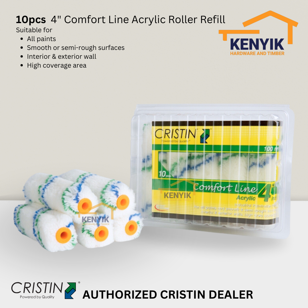 CRISTIN 4" Paint Roller Refill (Acrylic / Velour)
